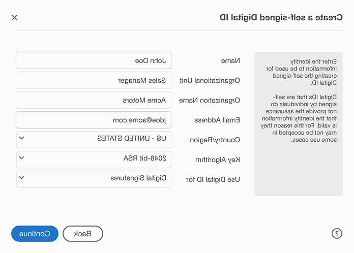 Fill out user profile